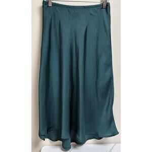 Sienna Sky Womens Teal Slip Skirt Size M Elastic Waist Lined